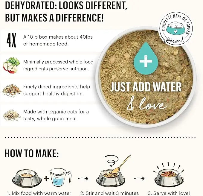 The Honest Kitchen Dehydrated Whole Grain Turkey Dog Food, 2 lb Box - PAWPICO