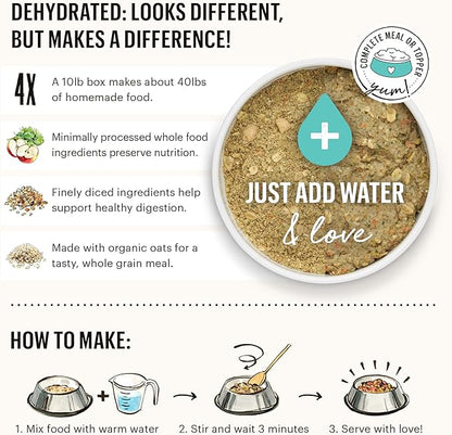 The Honest Kitchen Human Grade Dehydrated Whole Grain Dog Food – Complete Meal or Dog Food Topper – Fish 10 lb (makes 40 lbs) (Pack of 1) - PAWPICO