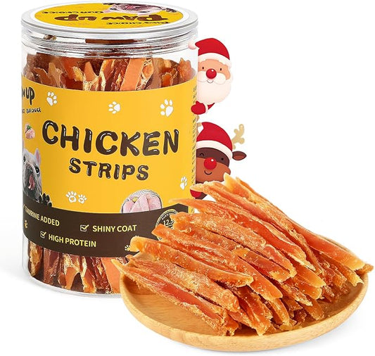 Chicken Jerky Strips Dog Treats, Training Treats for Dogs w/Taurine, Low Fat, Natural Chicken Jerky Cuts, 12.5 oz - PAWPICO