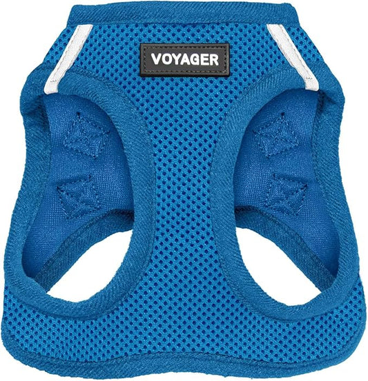 Voyager Step-in Air Dog Harness - All Weather Mesh, Reflective, No Pull Harness for Small, Medium Dogs, Cats - Secure with Hook & Loop Fastener, Buckle, Double D-Rings - Royal Blue, M BestPetSuppliesLLC
