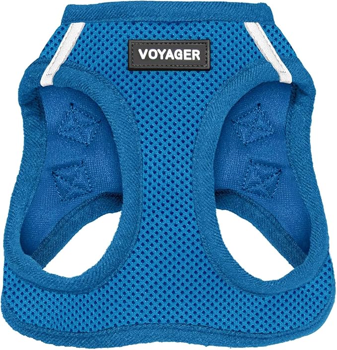 Voyager Step-in Air Dog Harness - All Weather Mesh, Reflective, No Pull Harness for Small, Medium Dogs, Cats - Secure with Hook & Loop Fastener, Buckle, Double D-Rings - Royal Blue, XXS BestPetSuppliesLLC