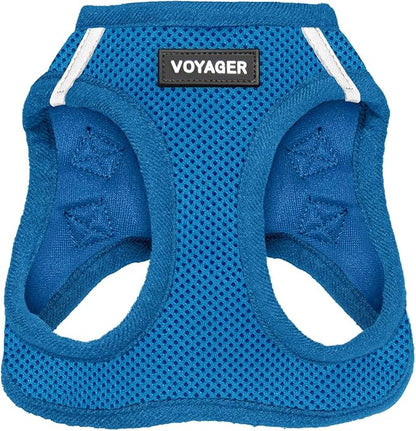 Voyager Step-in Air Dog Harness - All Weather Mesh, Reflective, No Pull Harness for Small, Medium Dogs, Cats - Secure with Hook & Loop Fastener, Buckle, Double D-Rings - Royal Blue, XXS BestPetSuppliesLLC