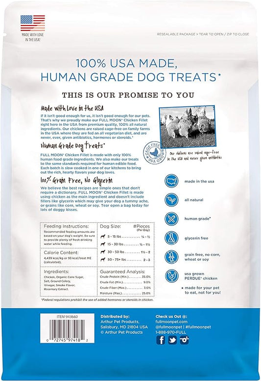 Full Moon Chicken Fillet Healthy All Natural Dog Treats Human Grade Made in USA 48 oz (Pack of 2) - PAWPICO