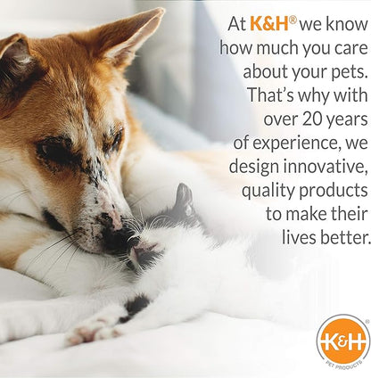 K&H Pet Products Thermo-Kitty Mod Dream Pod Heated Cat Bed for Large Cats, Indoor Heated Cat Cave, Thermal Cat Mat Hideaway for Small or Large Cats and Kittens 22 Inches Tan/Black - PAWPICO