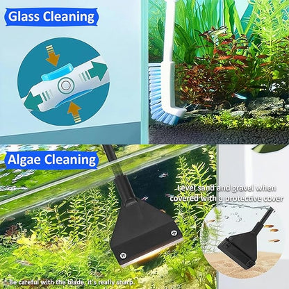 Aquarium Siphon Vacuum Cleaner Kit, Fish Tank Vacuum Gravel Cleaner, Fish Tank Cleaner for Water Changing, Gravel, Sand & Algae Cleaning Yzufyys