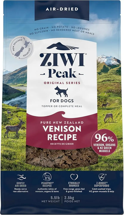 ZIWI Peak Air-Dried Dog Food – Venison - All Natural, High Protein, Grain Free, Limited Ingredient w/ Superfoods (88oz) - PAWPICO