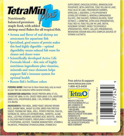 TetraMin Plus Tropical Flakes, Cleaner and Clearer Water Formula , 7.06 Oz (Pack of 12) Tetra