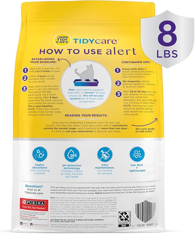 Purina Tidy Cats Tidy Care Alert Litter with Silica Crystals - 8 lb. Bag - PAWPICO