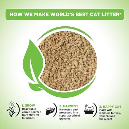WORLD'S BEST CAT LITTER Comfort Care Unscented 15-Pounds - Natural Ingredients, Quick Clumping, Flushable, 99% Dust Free & Made in USA - Long-Lasting Odor Control & Easy Scooping - PAWPICO