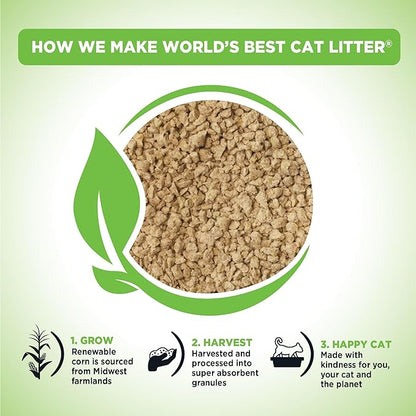 WORLD'S BEST CAT LITTER Comfort Care Unscented, 32-Pounds - Natural Ingredients, Quick Clumping, Flushable, 99% Dust Free & Made in USA - Long-Lasting Odor Control & Easy Scooping - PAWPICO