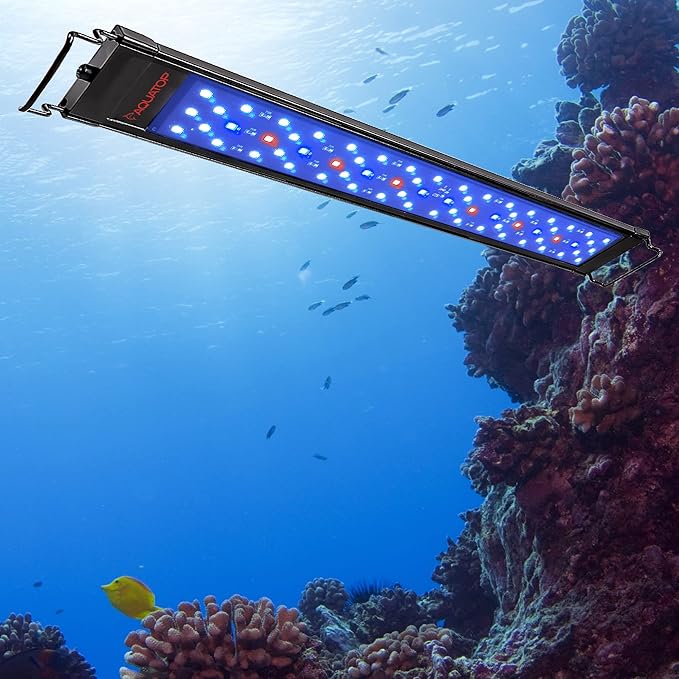 Aquatop SkyAqua Marine LED Saltwater Aquarium Light, 14000K Spectrum – Fits 12-18-Inch Tanks, 3 Position Toggle Switch & Included Remote Control, Aquarium Lights for Fish Tanks, UL & CSA AQUATOP