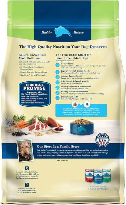 Blue Buffalo Life Protection Formula Adult Small Breed Dry Dog Food, Supports High Energy Needs, Made with Natural Ingredients, Lamb & Brown Rice Recipe, 15-lb Bag - PAWPICO