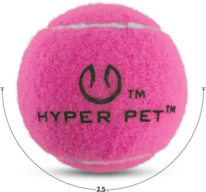 Hyper Pet Tennis Balls for Dogs (Pet Safe Dog Tennis Ball for Exercise and Training, Interactive Toys work with Hyper Pet K9 Kannon K2 Launcher - 4 Pack 2.5" Pink - PAWPICO