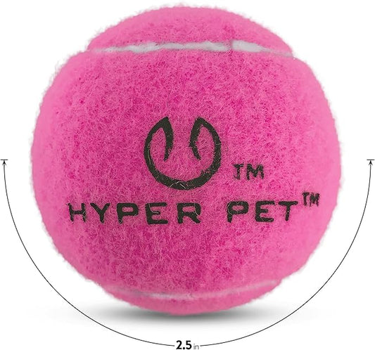 Hyper Pet Tennis Balls for Dogs (Pet Safe Dog Tennis Ball for Exercise and Training, Interactive Toys work with Hyper Pet K9 Kannon K2 Launcher - 4 Pack 2.5" Pink - PAWPICO