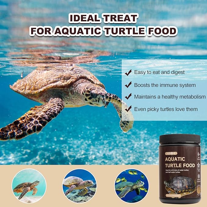 Aquatic Turtle Food - Solidify Carapace Turtle Nutri Stick Natural Ingredients Antarctic Krill Calcium Vitamin D Enriched Nutritionally Complete Promote Growth for Picky Water Turtles(9.4OZ) yizeril