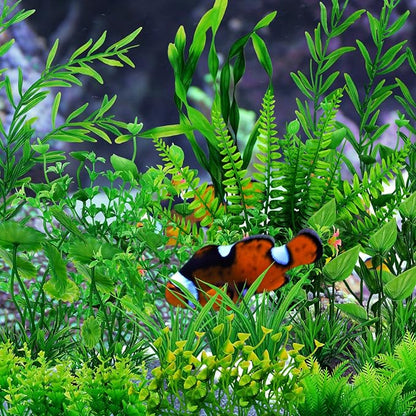 Fish Tank Accessories Aquarium Decorations Green Plants, 25pcs Green Fish Tank Decorations Plant, Fish Tank Decor, Aquarium Decor Plastic Plants QUOZUO