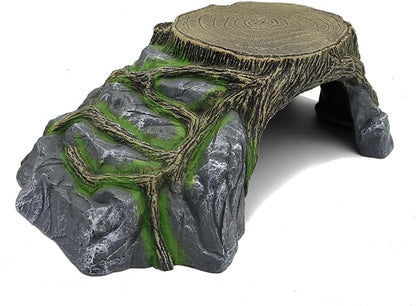 Extra Large Resin Reptile Hideouts Cave Habitat Decor for Reptiles, Amphibians, Fish Tanks and Gecko, Leopard JIHAQUA