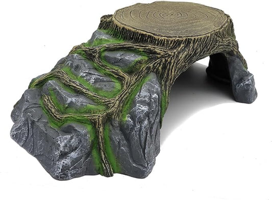 Extra Large Resin Reptile Hideouts Cave Habitat Decor for Reptiles, Amphibians, Fish Tanks and Gecko, Leopard JIHAQUA