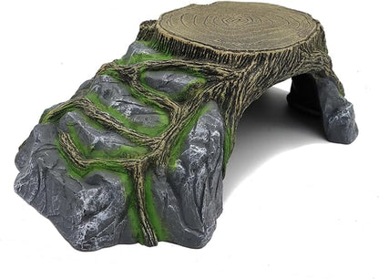 Extra Large Resin Reptile Hideouts Cave Habitat Decor for Reptiles, Amphibians, Fish Tanks and Gecko, Leopard JIHAQUA