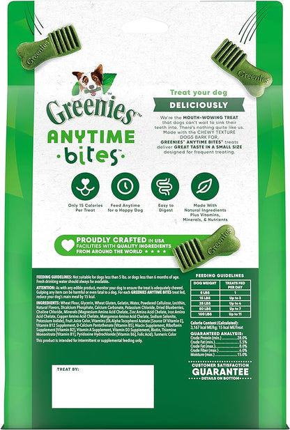 GREENIES ANYTIME BITES Dog Treats, Blueberry Flavor, 24 oz. bag - PAWPICO