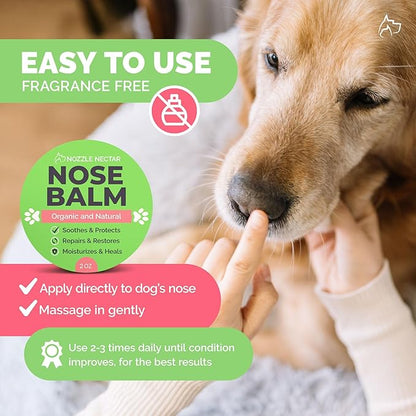 Dog Nose Balm - 100% Organic & Natural Nose Moisturizer and Healing Cream Butter - Dog Dry Nose Treatment and Moisturizer - Heals, Repairs & Protects Chapped, Damaged & Rough Noses QualityPet