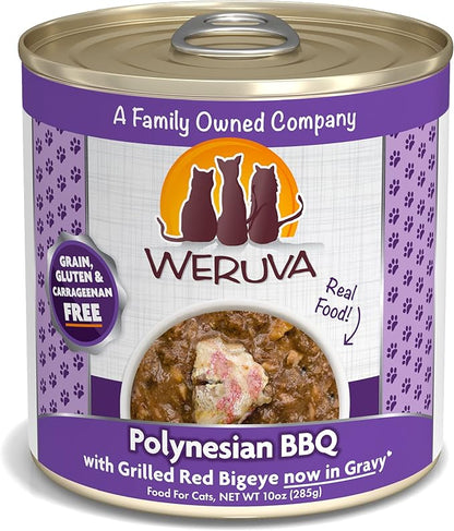 Weruva Classic Cat Food, Polynesian BBQ with Grilled Red Bigeye in Gravy, 10oz Can (Pack of 12) - PAWPICO