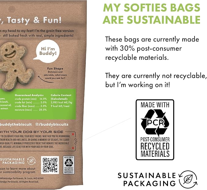 Buddy Biscuit Softies 5 oz Pouch, Soft & Chewy, Natural Roasted Chicken Flavor Dog Treats, Oven Baked in the USA - PAWPICO