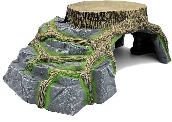 JIHAQUA Extra X Large Resin Reptile Tank Hideouts Cave Habitat Decor for Leopard Gecko Tank Accessories JIHAQUA