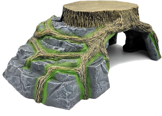 JIHAQUA Extra X Large Resin Reptile Tank Hideouts Cave Habitat Decor for Leopard Gecko Tank Accessories JIHAQUA