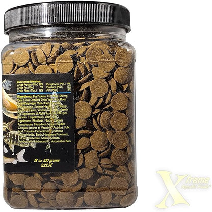 Xtreme Scrapers Wafers - Premium 14mm Fast-Sinking Fish Food – Nutrient & Cellulose Rich Ideal for Nocturnal Feeders, Catfish, Plecostomus Species, and Loaches – USA Farm Grown (18oz) XtremeAquaticFoods