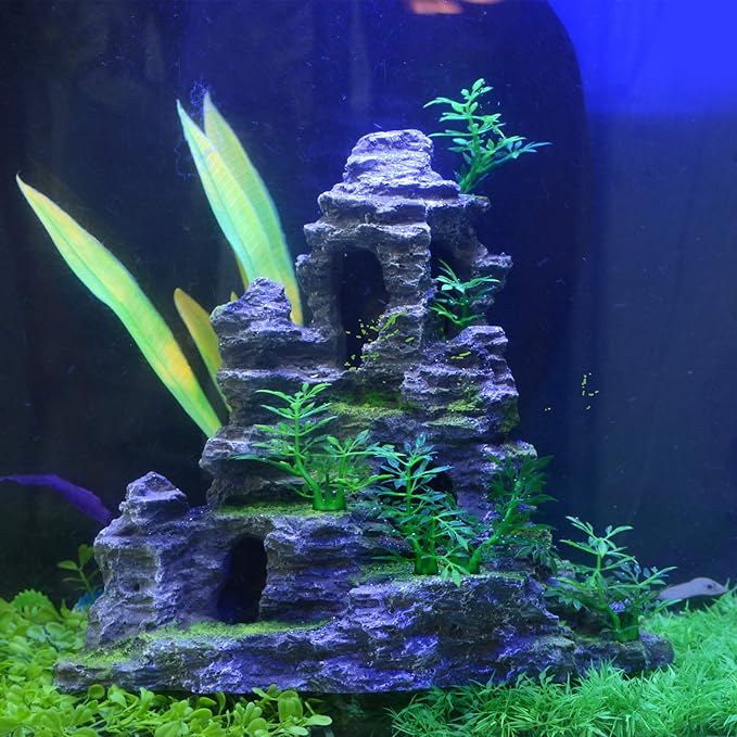 Saim Mountain View Aquarium Ornament Fish Tank Decoration-Small Size Saim