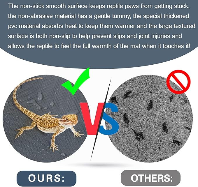 Bearded Dragon Tank Accessories, Reptile Terrarium Carpet Substrate for Leopard Gecko, Lizard, Iguana, Snake, Tortoise, Non-Adhesive Reptile Habitat Bedding(Gray 79inch) Vodolo