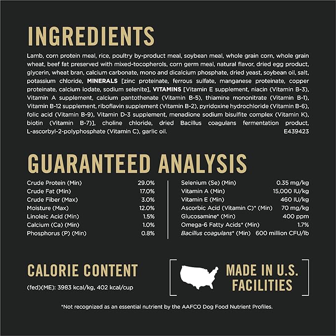 Purina Pro Plan Small Breed High Protein Dog Food Dry Shredded Blend Lamb and Rice Formula - 6 lb. Bag - PAWPICO