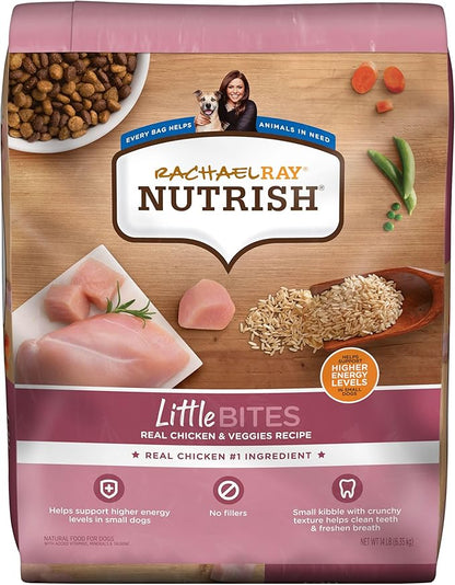 Rachael Ray Nutrish Little Bites Dry Dog Food, Chicken & Veggies Recipe for Small Breeds, 14 Pounds - PAWPICO