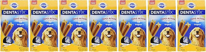 PEDIGREE DENTASTIX Large Dog Dental Treats Beef Flavor Dental Bones, 7 Count (Pack of 14) - PAWPICO