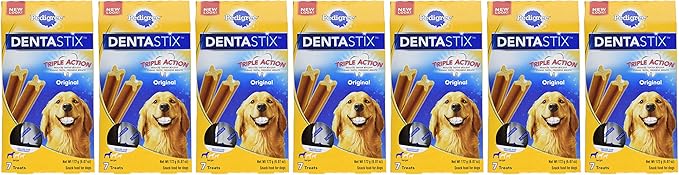 PEDIGREE DENTASTIX Large Dog Dental Treats Beef Flavor Dental Bones, 7 Count (Pack of 14) Pedigree