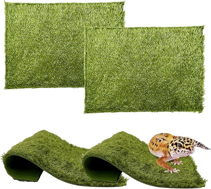 kathson 4pcs Reptile Carpet Terrarium Liner Tortoise Bedding Reptile Substrate Liner Mat Pet Cage Mats Supplies for Lizard Snake Bearded Dragon Gecko Chameleon Turtle Iguana (11.81 X 7.87 in) kathson