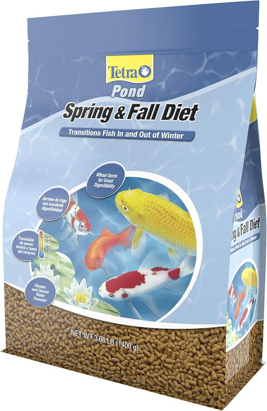 TetraPond Spring And Fall Diet 3.08 Pounds, Pond Fish Food, For Goldfish And Koi, 7 L Tetra
