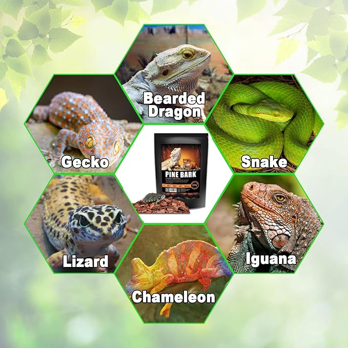 BNOSDM Reptile Cork Bark Substrate Bedding Tortoise Natural Cork Wood Chips Reptile Breeding Bedding Habitat Decor for Ball Python Lizard Snake Spiders Geckos Bearded Dragons Hermit Crabs （0.99LB） BNOSDM