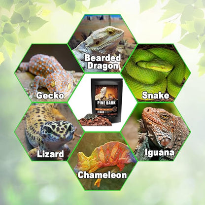 BNOSDM Reptile Cork Bark Substrate Bedding Tortoise Natural Cork Wood Chips Reptile Breeding Bedding Habitat Decor for Ball Python Lizard Snake Spiders Geckos Bearded Dragons Hermit Crabs （0.99LB） BNOSDM