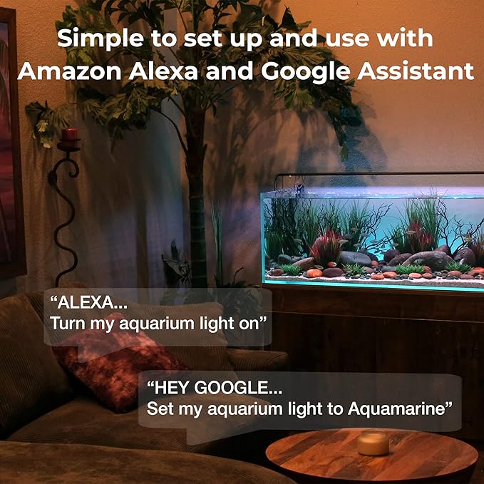 CURRENT USA ColorPlus Smart Freshwater Aquarium & Terrarium LED Light with App and Voice Control | Alexa & Google Home Compatible | Extra Vivid Colors for Fish Tank| Aluminum (for Tanks 24" to 35") Current+USA