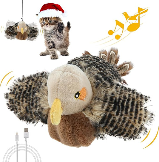 Gigwi Interactive Cat Toys for Indoor Cats, Rechargeable Motion Activated Cat Toy, Automatic Flapping and Chirping Cat Toy with Catnip, Beating Wings Hanging Cat Toy - PAWPICO