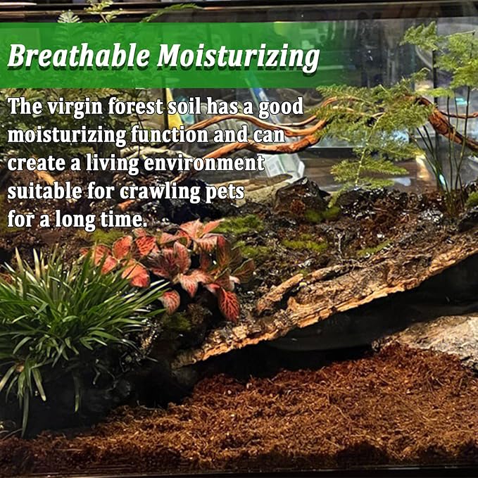 BNOSDM Reptile Soil Substrate Fluffy Small-Strand Reptile Substrate and Snake Bedding Clean Natural Terrarium Bedding for Lizards Snakes Tortoises Tarantulas BNOSDM