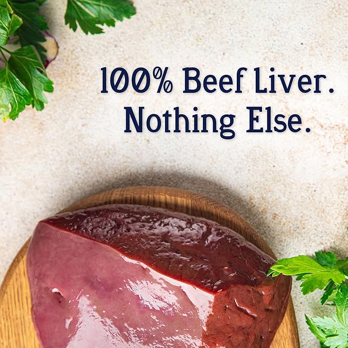 Stewart Freeze Dried Dog Treats, Beef Liver, 4 oz, Grain Free & Gluten Free, Resealable Pouch, Single Ingredient, Training Treat in Beef Liver, Salmon, Chicken Liver & Chicken Breast 4, 14, 21 oz - PAWPICO