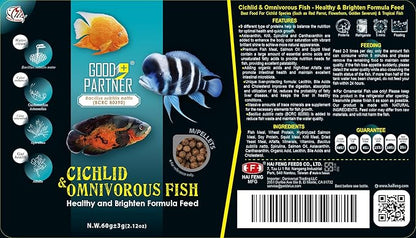 Purify Series for Cichlid Fish Food, Floating pellets, Nutritionally Balanced Professional Formula, Color Enhancing, All Natural Ingredients, Medium Granule, 2.12 oz (Pack of 2) GOODPARTNERFishFoodPurifySeries