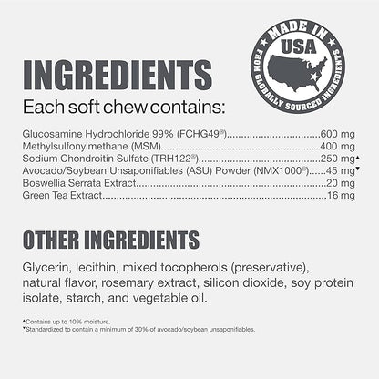 Nutramax Laboratories Dasuquin with MSM Joint Health Supplement for Small to Medium Dogs - With Glucosamine, MSM, Chondroitin, ASU, Boswellia Serrata Extract, and Green Tea Extract, 84 Soft Chews NutramaxLaboratories