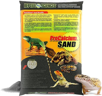Reptile Science Black Pro-Calcium Terrarium Sand, 10 Lbs - Premium Substrate for Aquariums and Terrariums, Ideal for Fish Tank Décor and Reptile Habitats NaturesOcean