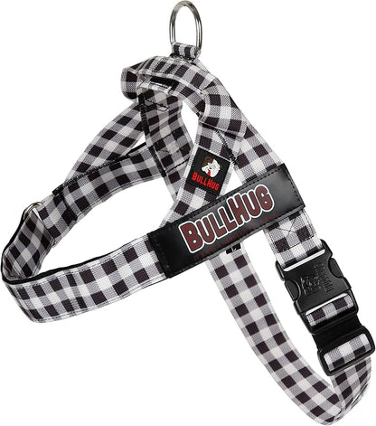 BULLHUG Harness – Made for Larger Chested Dogs Like English Bulldogs, French Bulldogs, Pugs & More. Stops Dogs from Pulling & Choking on Walks (BW Buffalo, Large) BULLHUG