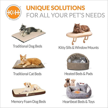 K&H Pet Products Thermo-Kitty Mod Dream Pod Heated Cat Bed for Large Cats, Indoor Heated Cat Cave, Thermal Cat Mat Hideaway for Small or Large Cats and Kittens 22 Inches Green/Black - PAWPICO