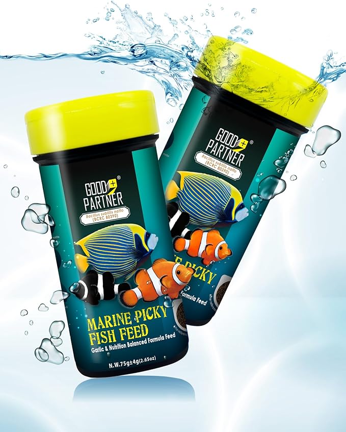 Purify Series for Marine Fish Food, Saltwater Fish Sinking Pellets, Suitable for Clown Fish, All Natural Ingredients, 2.65 oz (Pack of 2) GOODPARTNERFishFoodPurifySeries